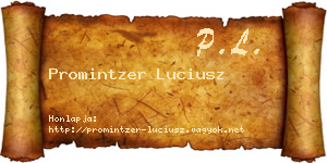 Promintzer Luciusz névjegykártya